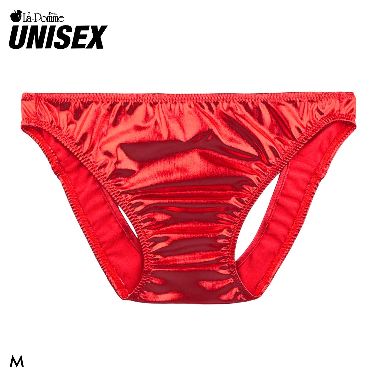 ラポーム ユニセックス メタリック Oバック ショーツ La-Pomme UNISEX 男女兼用(RE-レッド-M)