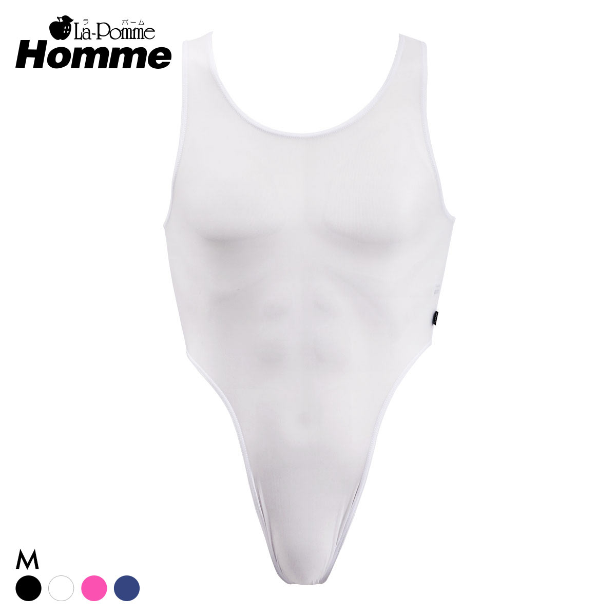 ラポーム オム メンズレオタード 日本製 La-Pomme Homme(WH-ホワイト-M)