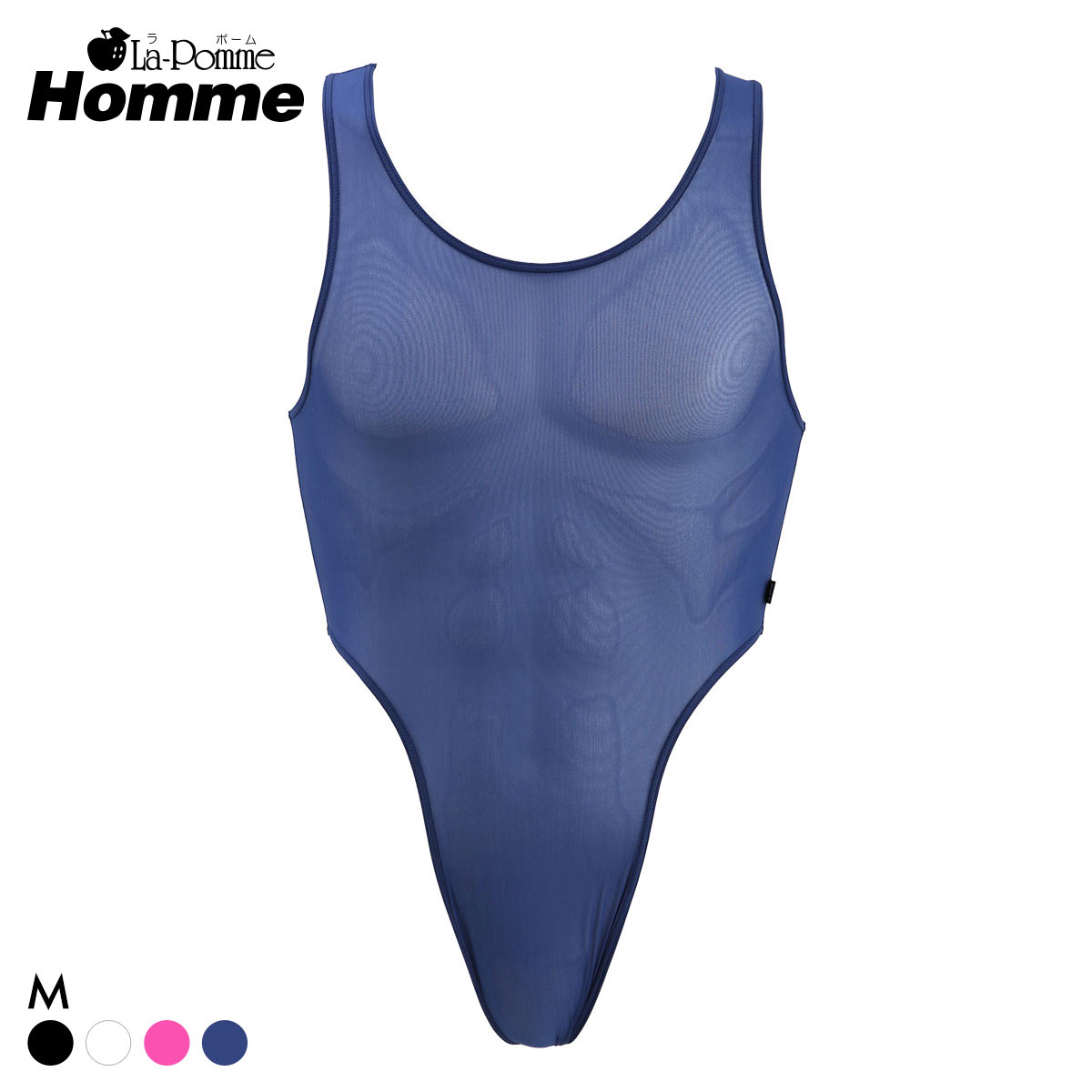 ラポーム オム メンズレオタード 日本製 La-Pomme Homme(NV-ネイビー-M)