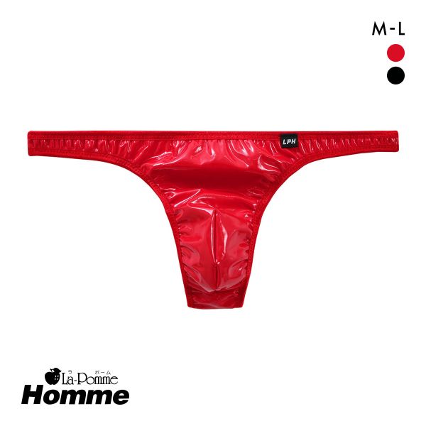 【メール便(6)】 ラポーム オム エナメル Tバック ビキニ 日本製 メンズ 前とじ La-Pomme Homme 【メール便(6)】 ラポーム オム エナメル Tバック ビキニ 日本製 メンズ 前とじ La-Pomme Homme