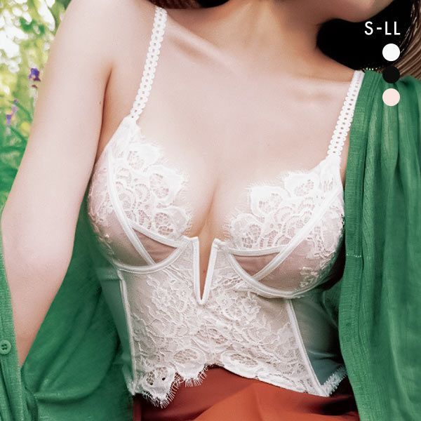 シークレットスタイル Secret Style ノンパテッド ロングブラ S M L LL コルセット トップ ビスチェ 単品