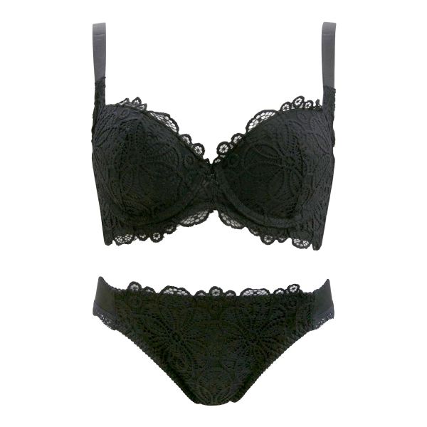 ギャラシー 美乳ブラ 背中すっきり脇高 3/4カップ ブラショーツセット BCDE