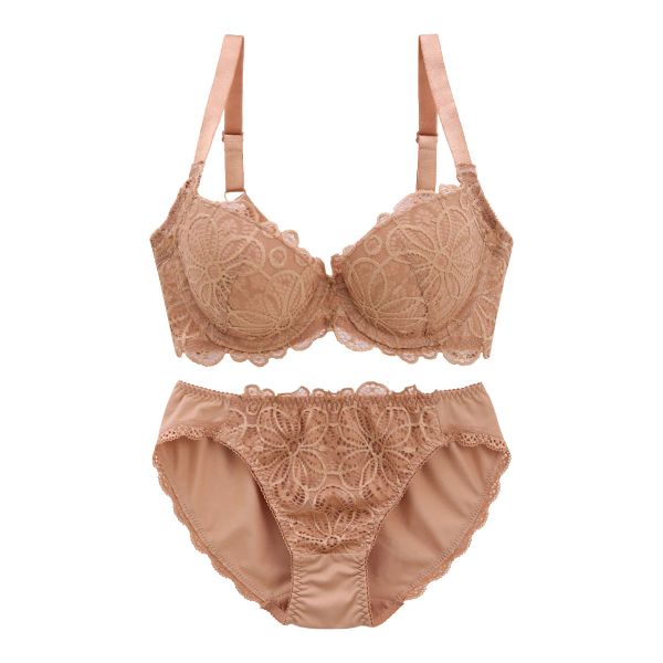 ギャラシー 美乳ブラ 背中すっきり脇高 3/4カップ ブラショーツセット BCDE