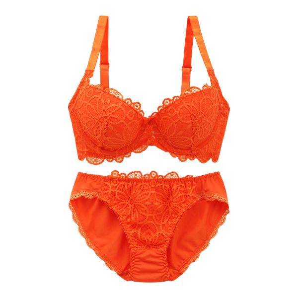 ギャラシー 美乳ブラ 背中すっきり脇高 3/4カップ ブラショーツセット BCDE