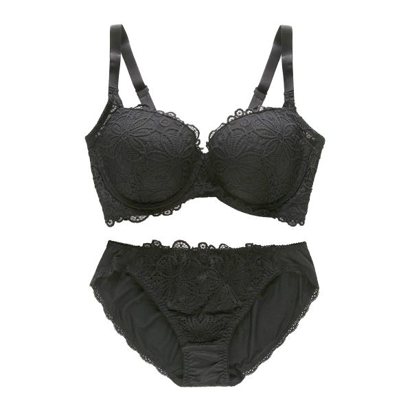 ギャラシー 美乳ブラ 背中すっきり脇高 3/4カップ ブラショーツセット GHI