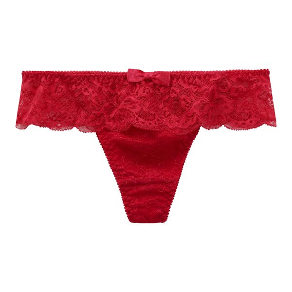 ギャラシー 美乳ブラ Tバック ショーツ 総レース リボン フリル 単品