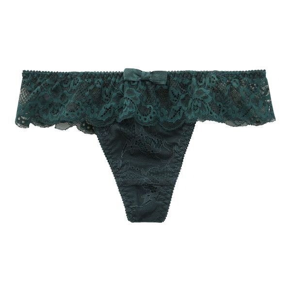 ギャラシー 美乳ブラ Tバック ショーツ 総レース リボン フリル 単品