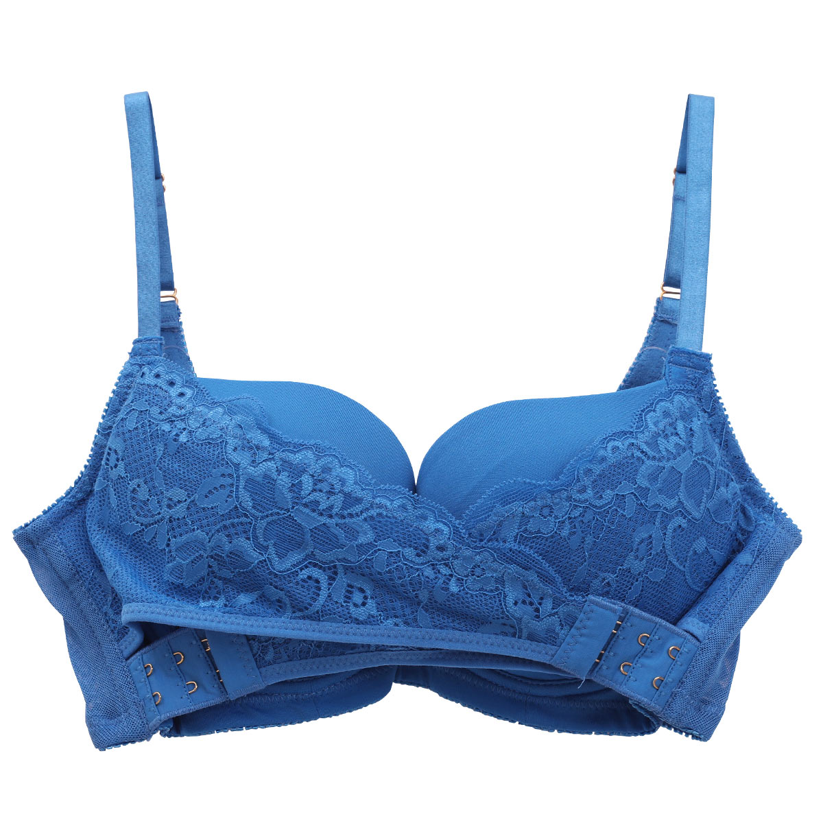 ギャラシー ギューとして美乳ブラ 3/4カップ ブラジャー 盛りブラ 谷間ブラ 脇高 脇肉 単品(BU-ブルー-A70)