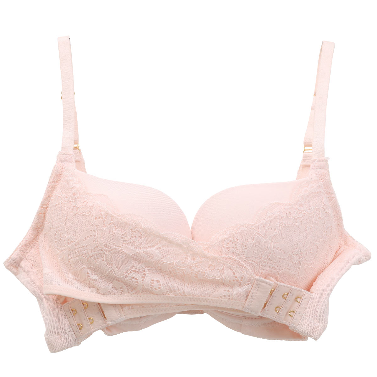 ギャラシー ギューとして美乳ブラ 3/4カップ ブラジャー 盛りブラ 谷間ブラ 脇高 脇肉 単品(PI-ピンク-A70)