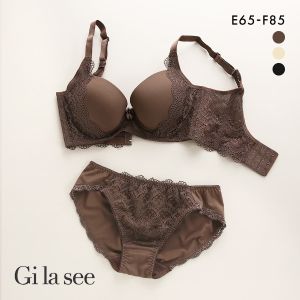 ギャラシー プヨ肉すっきり美乳ブラセット EF65-85 補正 グラマーサイズ 大きいサイズ 3/4カップ ブラショーツセット 脇高