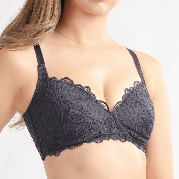 ギャラシー 背中すっきり脇高 ノンワイヤー ブラジャー 単品 M L LL 3L 乳がんパッド対応 パッドポケット付き