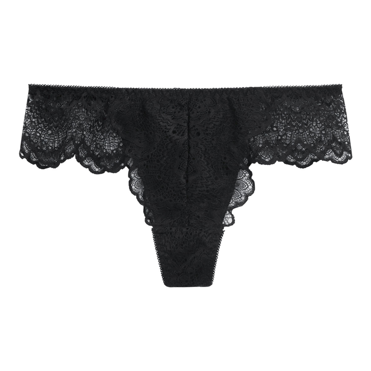 ギャラシー 美乳ブラ Tバック ショーツ 総レース 単品(BK-ブラック-M)