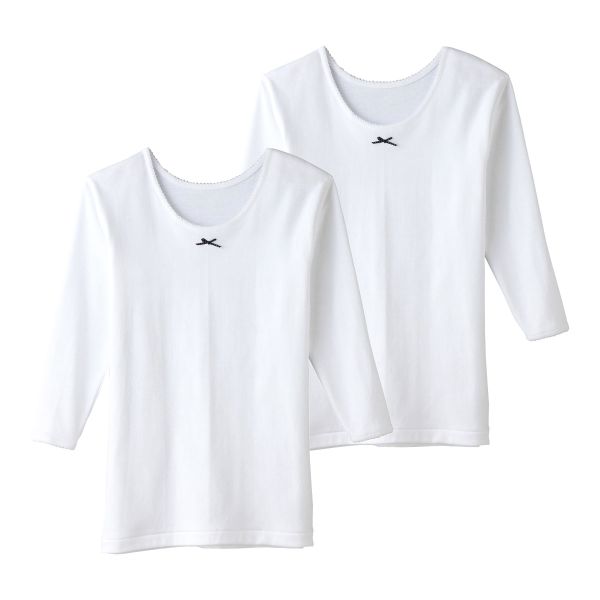 グンゼ GUNZE キッズ ジュニア あったか厚地 9分袖シャツ 2枚組 女児 本体綿100％