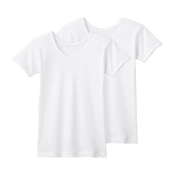 グンゼ GUNZE キッズ ジュニア 女児 半袖シャツ 2枚組 ガールズ やわらか綿100％ 子供肌着 女の子