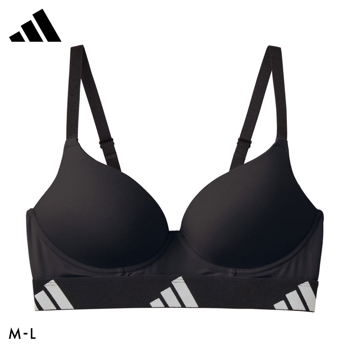 アディダス モールドカップ ノンワイヤー ブラジャー レディース ワイヤレス ブラ スポーツ adidas(BK-ブラック-M)
