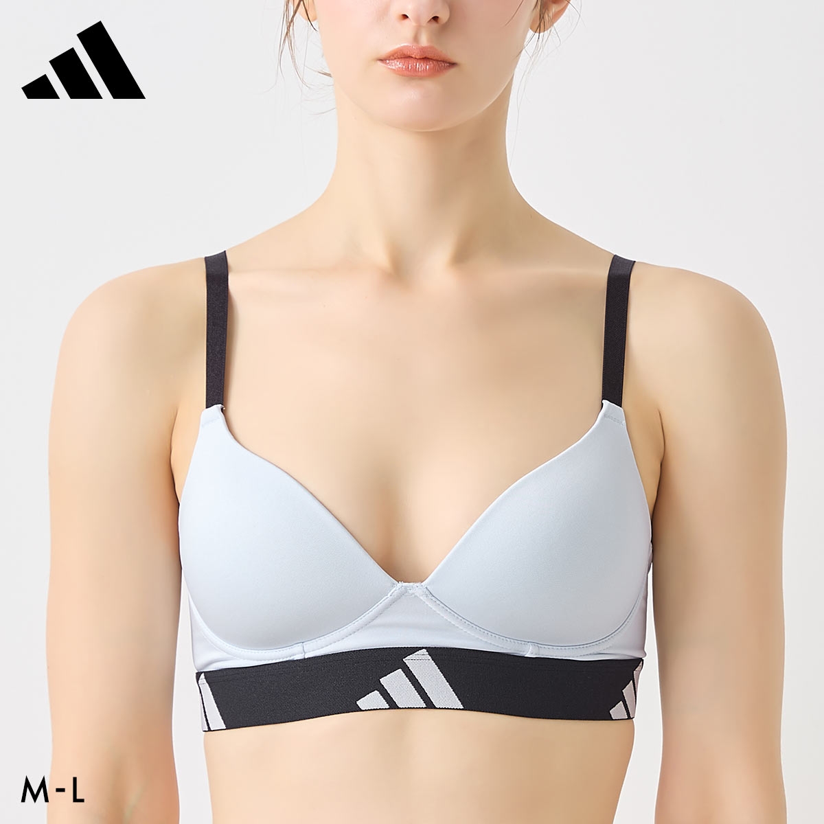 アディダス モールドカップ ノンワイヤー ブラジャー レディース ワイヤレス ブラ スポーツ adidas(LBU-薄ブルー-M)