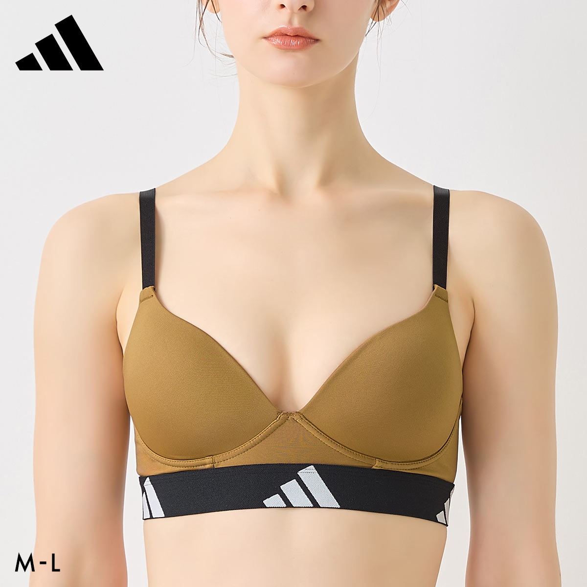 アディダス モールドカップ ノンワイヤー ブラジャー レディース ワイヤレス ブラ スポーツ adidas(GL-ゴールド-M)