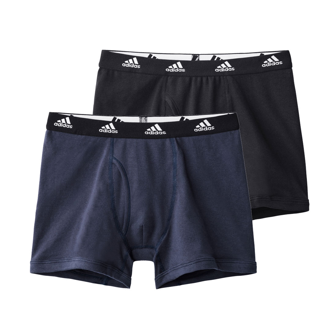 アディダス adidas ボクサーパンツ 2枚組 前あき キッズ ジュニア 身生地綿100％ 男の子 男児(Set-140)