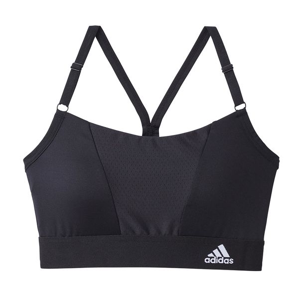 アディダス adidas エアースルー ハーフトップ レディース スポーツブラ ノンワイヤー ブラジャー 吸汗速乾 単品