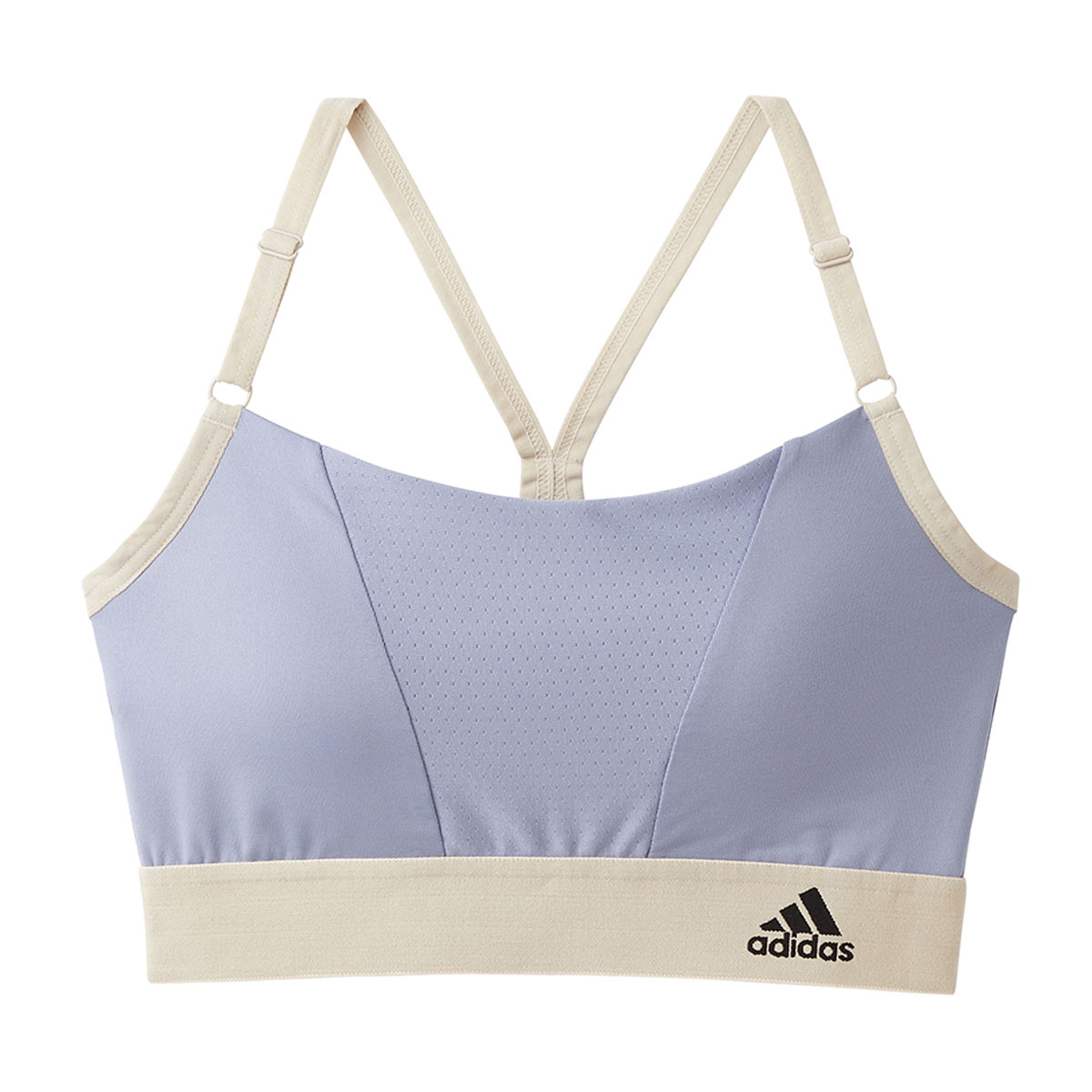 アディダス adidas エアースルー ハーフトップ レディース スポーツブラ ノンワイヤー ブラジャー 吸汗速乾 単品(BGY-ブルーグレー-M)