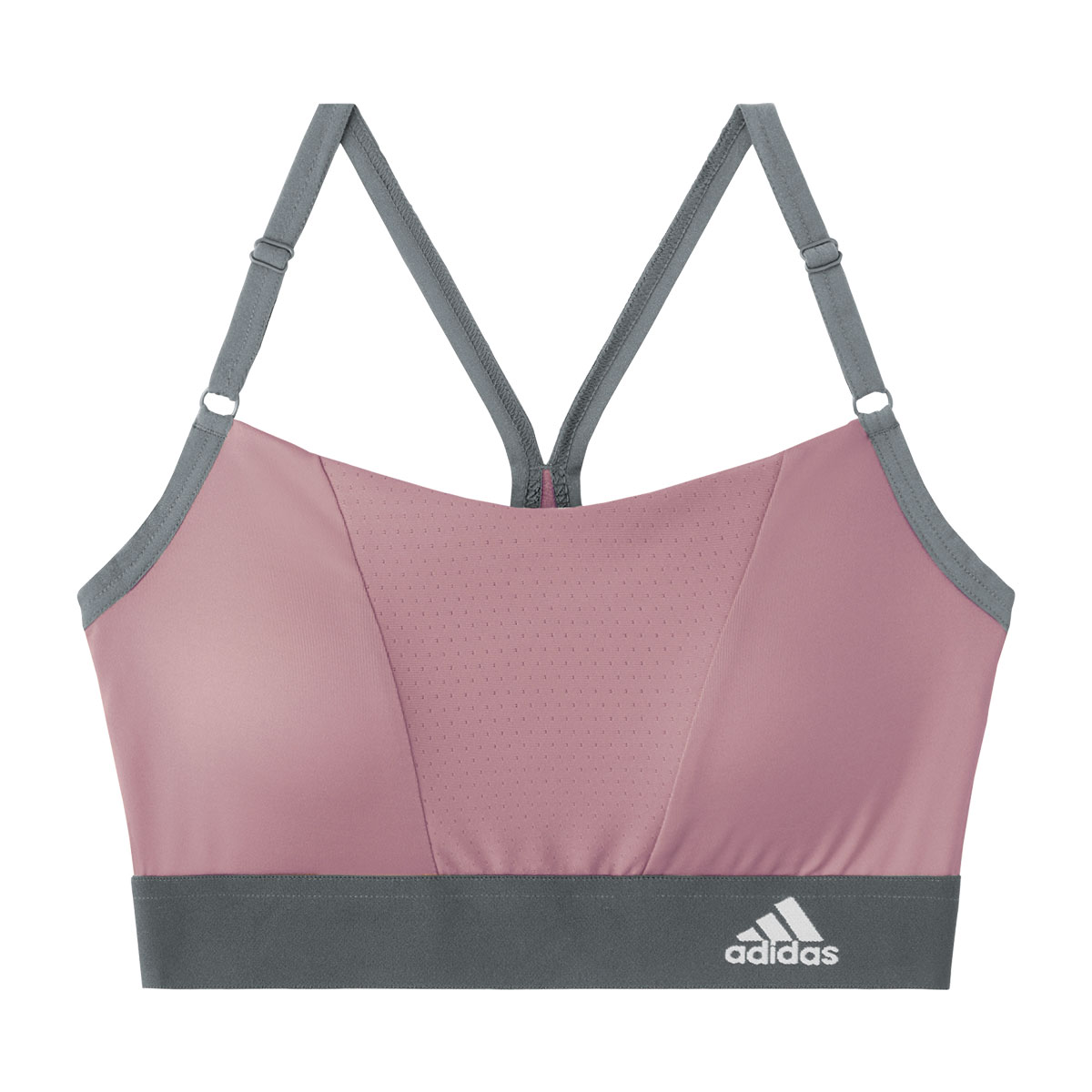 アディダス adidas エアースルー ハーフトップ レディース スポーツブラ ノンワイヤー ブラジャー 吸汗速乾 単品(DPI-濃ピンク-M)