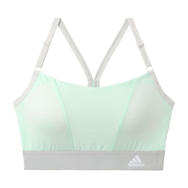 アディダス adidas エアースルー ハーフトップ レディース スポーツブラ ノンワイヤー ブラジャー 吸汗速乾 単品
