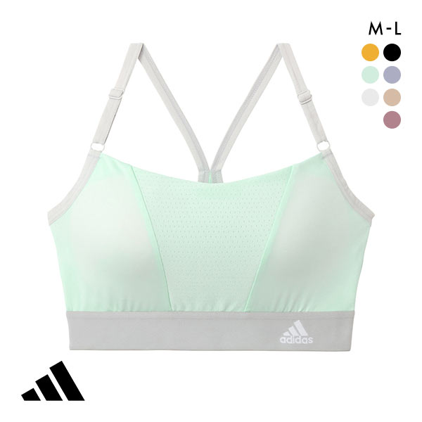 アディダス adidas エアースルー ハーフトップ レディース スポーツブラ ノンワイヤー ブラジャー 吸汗速乾 単品