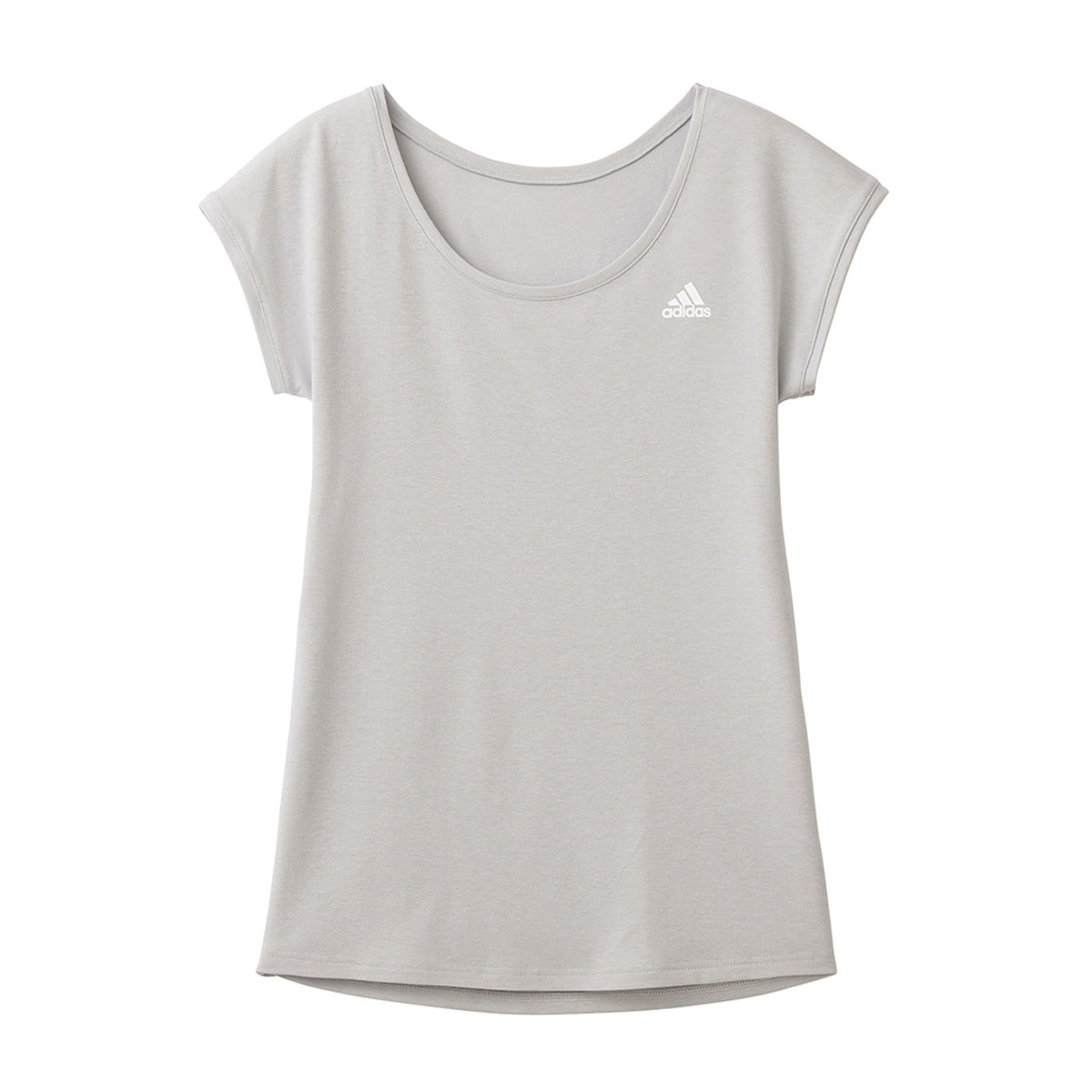 アディダス adidas フレンチスリーブ Tシャツ レディース ベーシック 吸汗速乾 綿混(LGY-薄グレー-S)