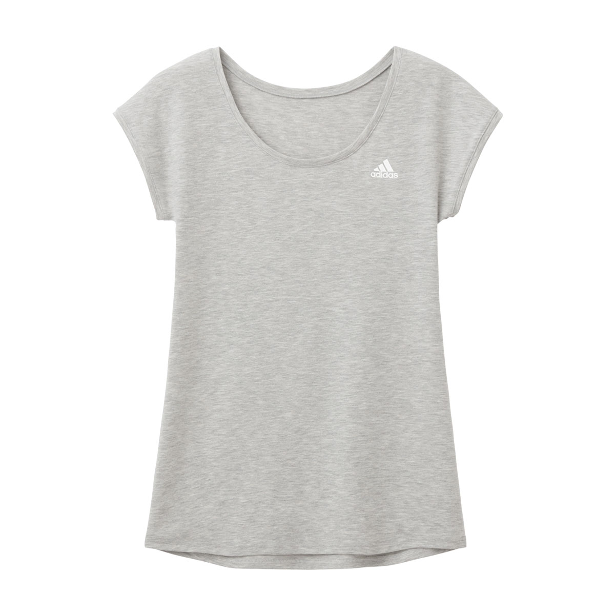 アディダス adidas フレンチスリーブ Tシャツ レディース ベーシック 吸汗速乾 綿混(HGY-杢グレー-S)