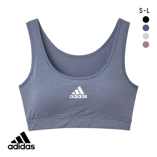 アディダス adidas ハーフトップ ノンワイヤー ブラジャー レディース 綿混 単品