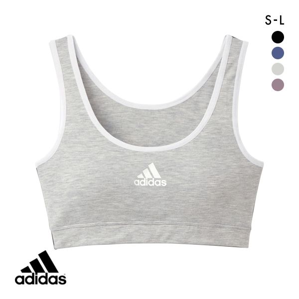 アディダス adidas ハーフトップ ノンワイヤー ブラジャー レディース 綿混 単品