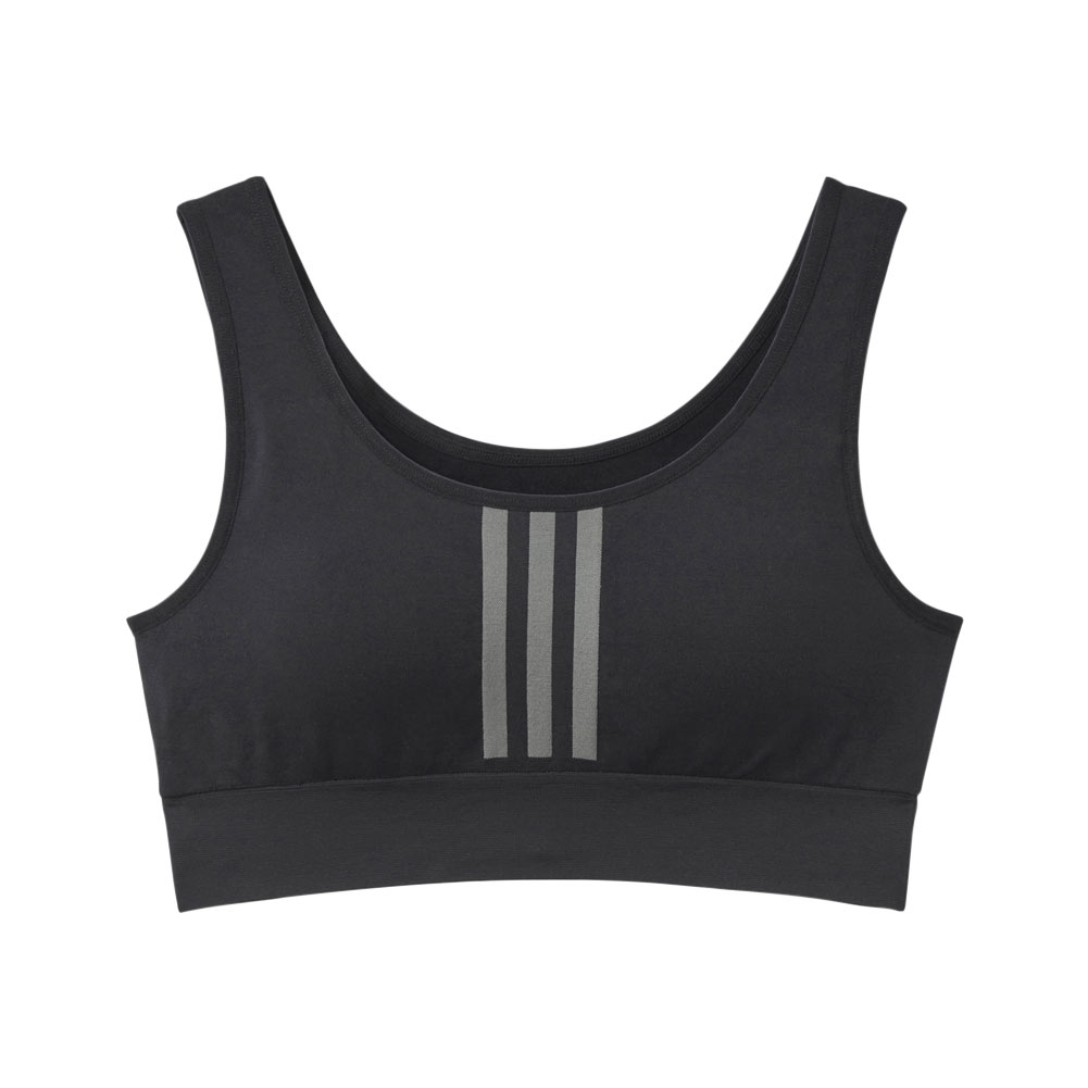アディダス adidas ハーフトップ ノンワイヤーブラ レディース 単品(BK-ブラック-M)