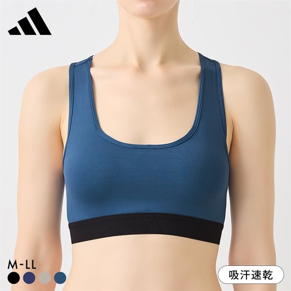 アディダス ハーフトップ レディース adidas ノンワイヤー ブラジャー スポーツ 吸汗速乾