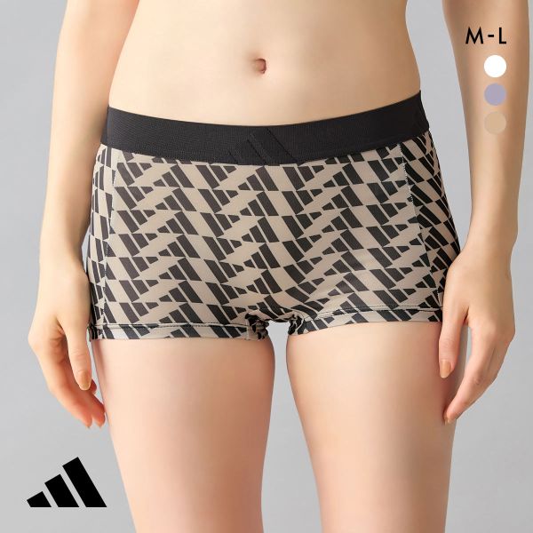 アディダス ハーフショーツ総柄ロゴプリント レディース adidas
