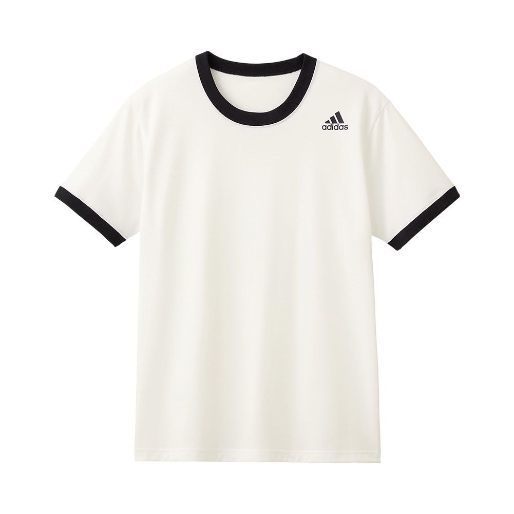 アディダス adidas クルーネック Tシャツ メンズ ショートスリーブ 半袖 スポーツ 吸汗速乾(WH-ホワイト-M)