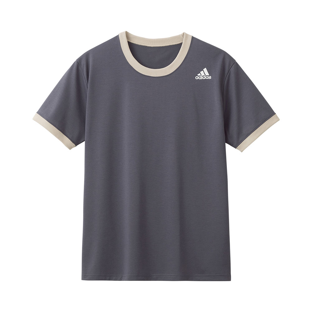 アディダス adidas クルーネック Tシャツ メンズ ショートスリーブ 半袖 スポーツ 吸汗速乾(NV-ネイビー-M)