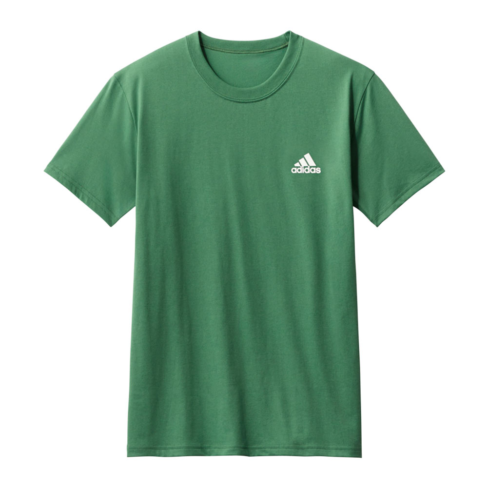 アディダス adidas クルーネック Tシャツ ワイドシルエット メンズ 吸汗速乾 綿混(GR-グリーン-S)