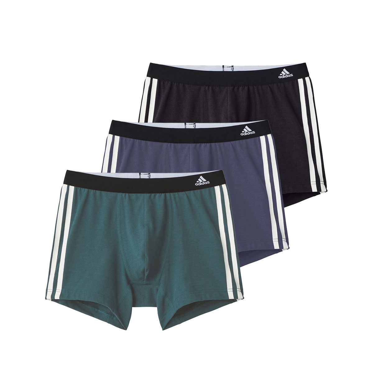 アディダス adidas スリーストライプ ボクサーパンツ 3枚セット メンズ 前とじ スポーツ(Set-M)