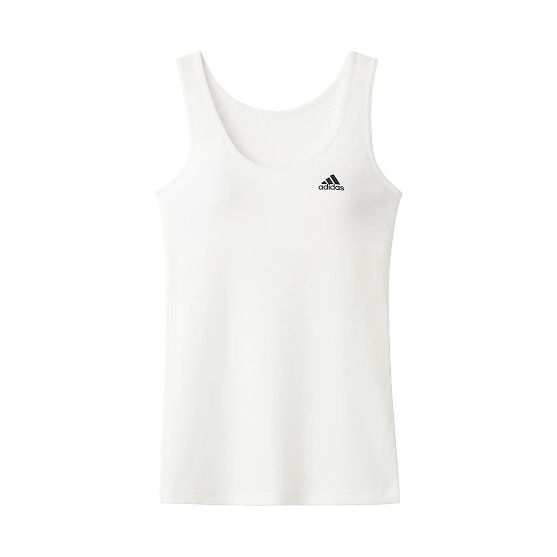 アディダス adidas キッズ ジュニア リブ カップ付き タンクトップ ガールズ インナー 綿混 女の子 女児 スクール(WH-ホワイト-150)