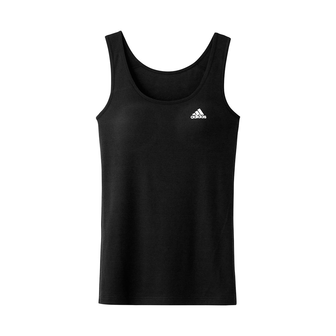 アディダス adidas キッズ ジュニア リブ カップ付き タンクトップ ガールズ インナー 綿混 女の子 女児 スクール(BK-ブラック-150)