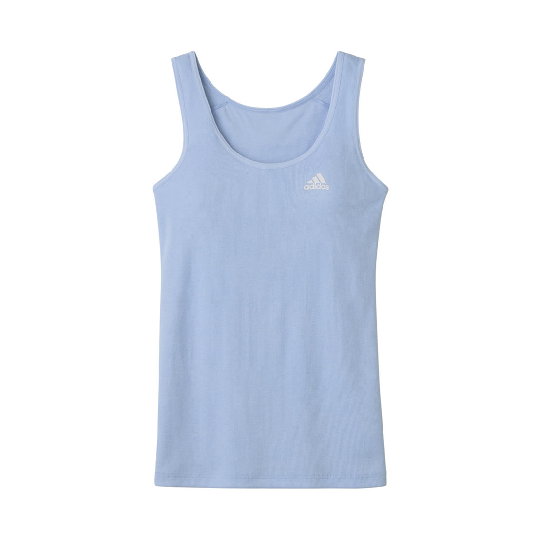 アディダス adidas キッズ ジュニア リブ カップ付き タンクトップ ガールズ インナー 綿混 女の子 女児 スクール(LBU-薄ブルー-150)