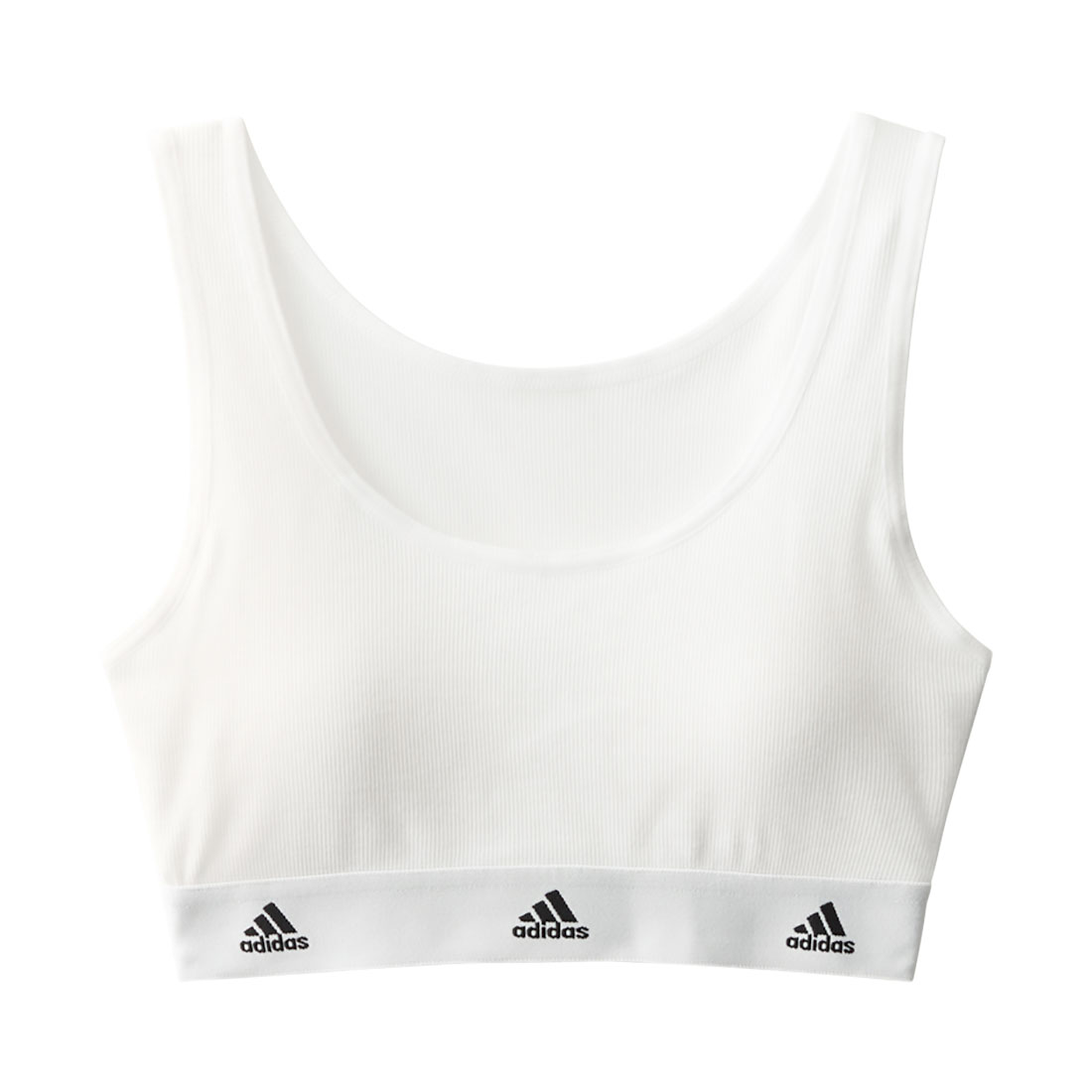 アディダス adidas キッズ ジュニア 女の子 ハーフトップ ガールズ ノンワイヤー ブラジャー 細リブ仕様 単品(WH-ホワイト-150)