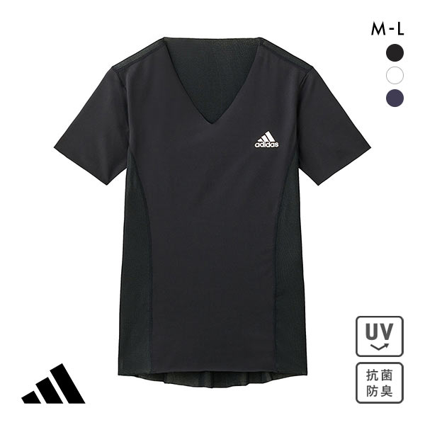 アディダス adidas Vネック Tシャツ インナー メンズ 半袖 ベースレイヤー スポーツ