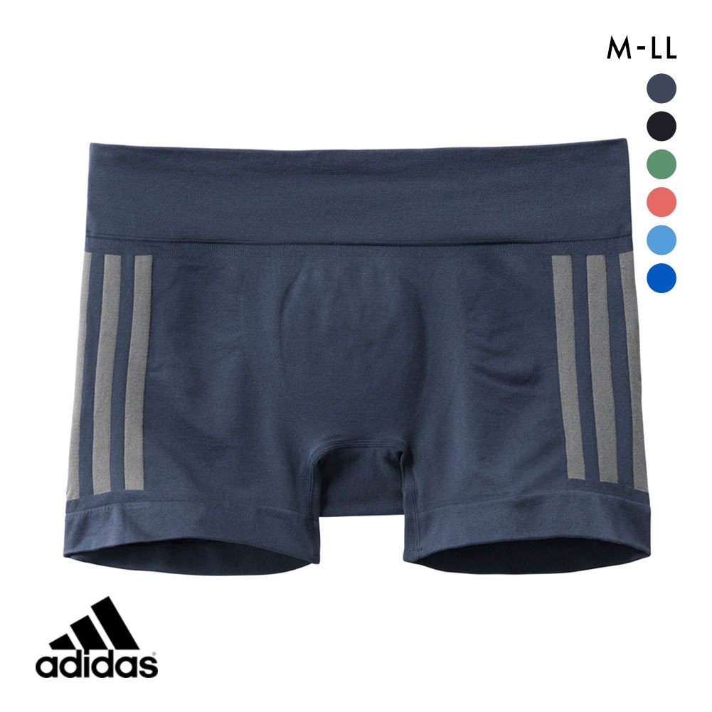 アディダス adidas スポーツショーツ メンズ ボクサーブリーフ 前閉じ 三本ライン(DBU-濃ブルー-M)
