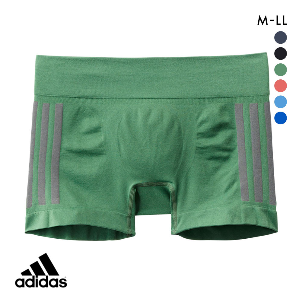 アディダス adidas スポーツショーツ メンズ ボクサーブリーフ 前閉じ 三本ライン(GR-グリーン-M)