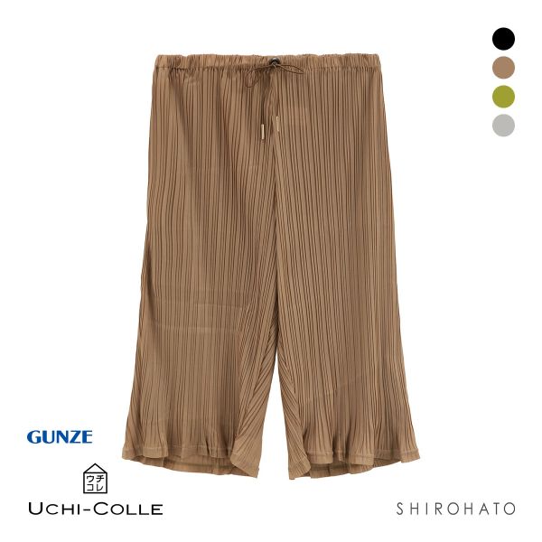 グンゼ UCHI-COLLE プリーツ クロップド パンツ レディース ボトムス ルームウェア GUNZE ウチコレ