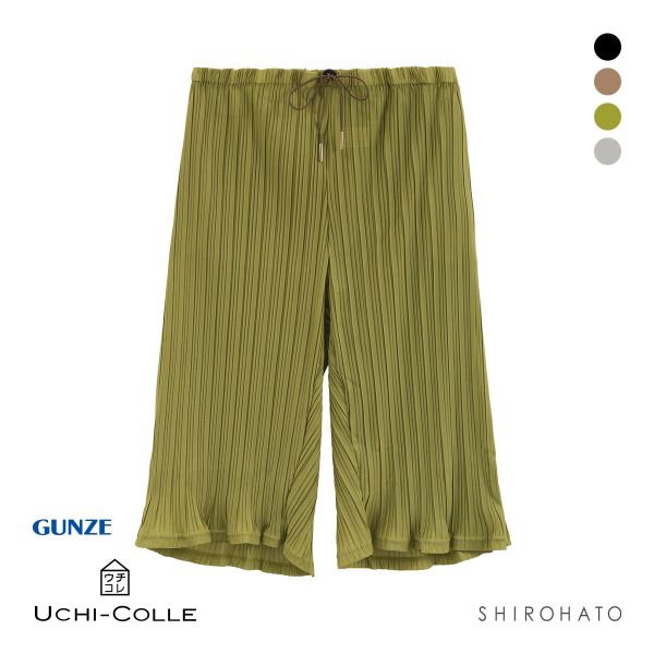 グンゼ UCHI-COLLE プリーツ クロップド パンツ レディース ボトムス ルームウェア GUNZE ウチコレ