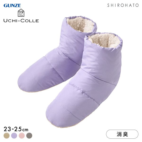 グンゼ UCHI-COLLE バウンドヒーター 内ボア ルームシューズ レディース 発熱 GUNZE ウチコレ