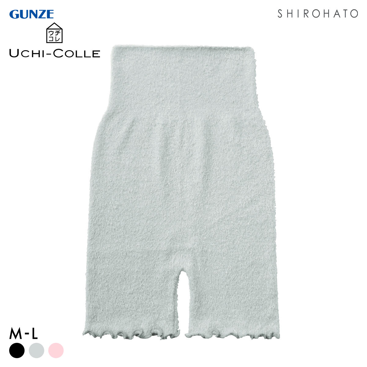 グンゼ UCHI-COLLE おやすみナイトレギンス 3分丈 マシュマロタイプ レディース 23-25cm GUNZE ウチコレ(LGY-薄グレー-M-L)