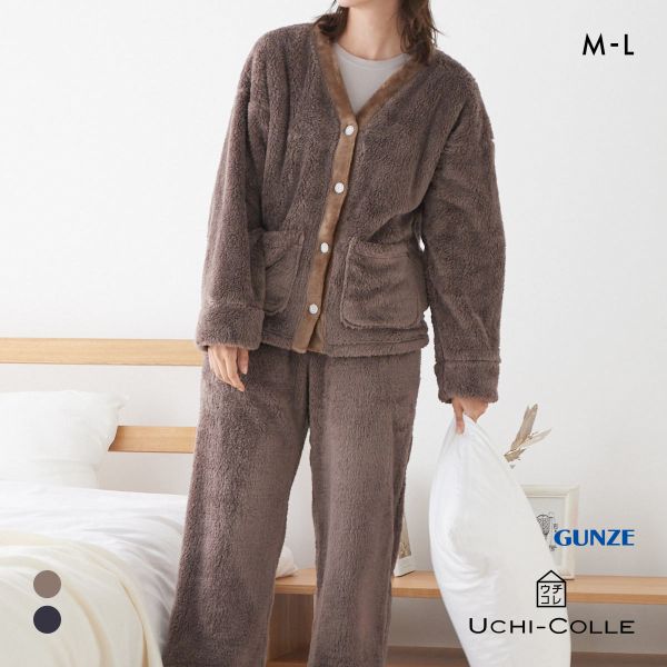 グンゼ UCHI-COLLE ボアフリース パジャマ 上下セット レディース ルームウェア GUNZE ウチコレ